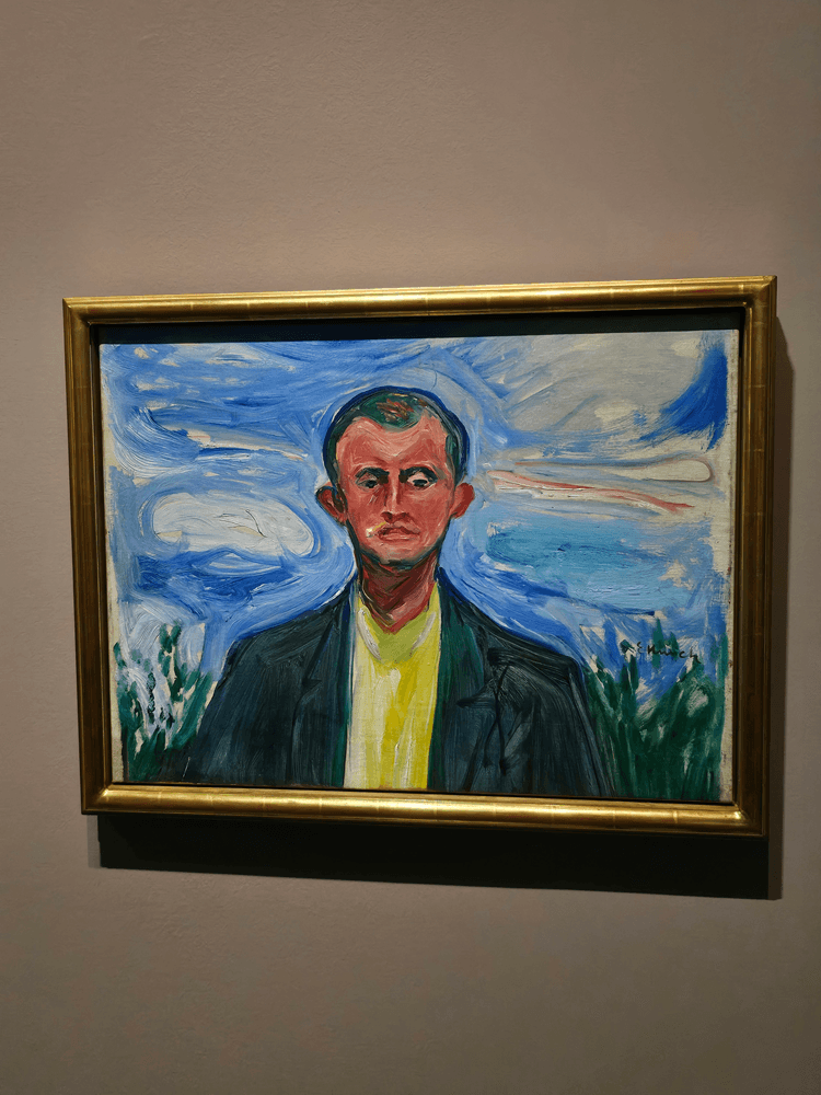 Self-portrait against a blue Sky, 1908 (Artist: Edvard Munch, Albertinum)